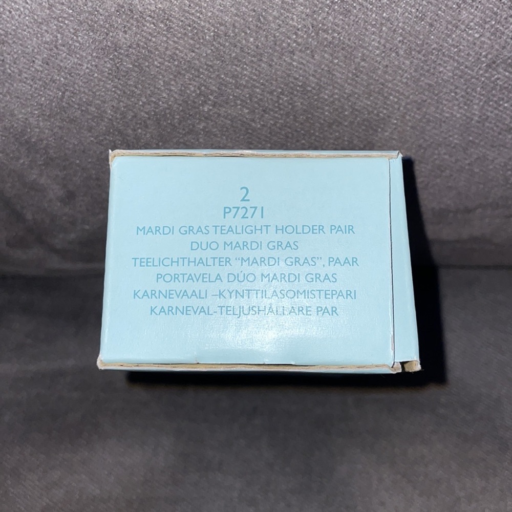 NIB PARTYLITE 2 piece beveled mirrors & Mardi Gras tealight holders. - Picture 6 of 8